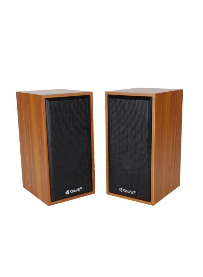 Kisonli T-002A Wooden Speaker Box Stereo System for Home Ion Speaker - Image 1