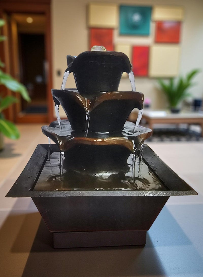 LC Indoor Tabletop Water Fountain – Multi-Tier Relaxation Decor - Image 2
