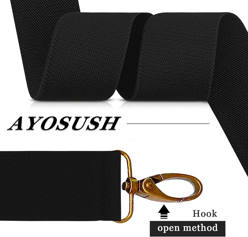 AYOSUSH Vintage Suspenders for Men Heavy Duty 4 Snap Hooks for Belt Loops Adjustable X Back - Image 4