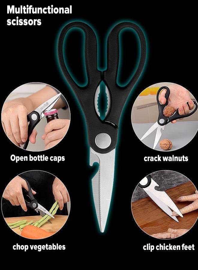 Forest Home European Black Blade Six-Piece Knife Set Chef's Bread Scissors Fruit Knife Chef's Knife Set / Home Kitchen / Kitchen & Dining / Cutlery / Cutlery Set Peeler / Slicer / Home Kitchen Kitchen Utensils & Gadgets - Image 2