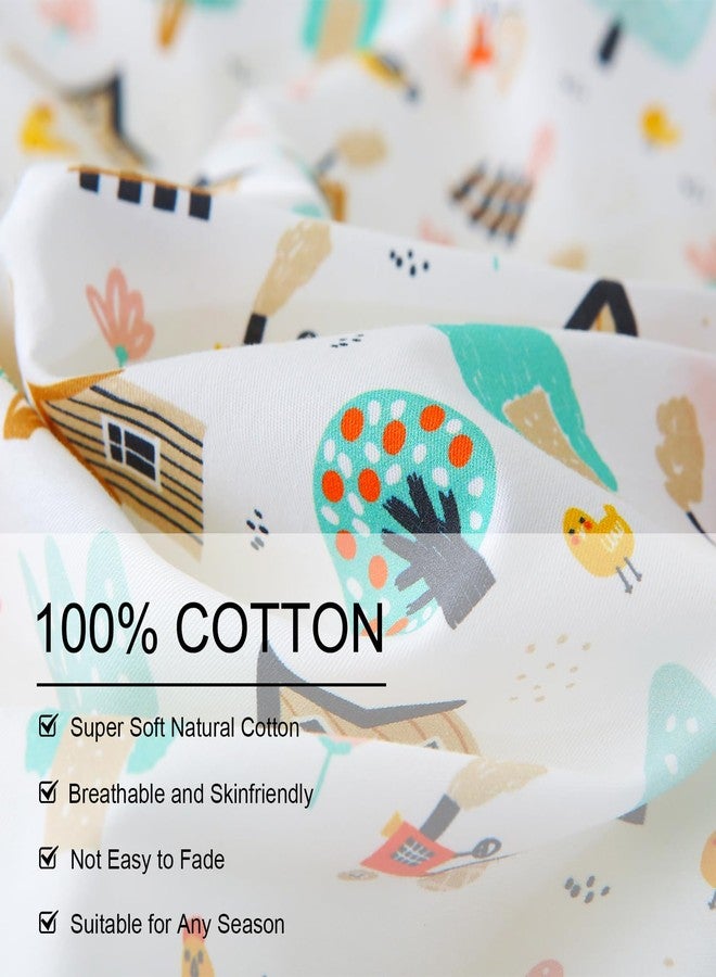 Ivellow Twin Duvet Cover for Kids Cartoon 100% Cotton Kids' Duvet Cover Sets Cottage Farm House Car Patterned Duvet Cover Ultra Soft Breathable Cute Toddler Bedding Set Zipper Closure Boys Girls Teens - Image 4