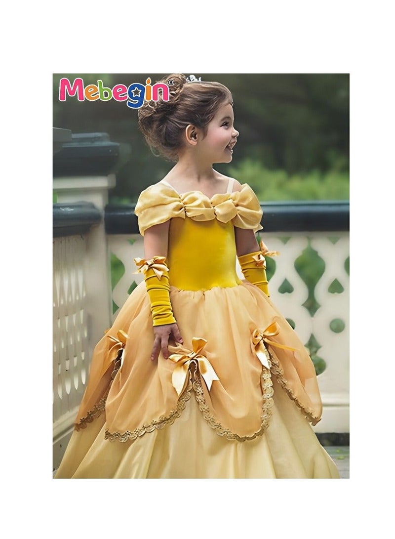 MEBEGIN Girls Princess Costumes Princess Tulle Dress Role Play Costumes with Accessories - Image 4