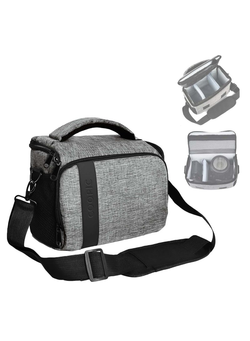 Coopic حقيبة كاميرا DSLR كبيرة من القماش من BL-26L باللون الرمادي من Urban Life حقيبة كتف لكاميرات Nikon Sony Canon Olympus Pentax ذات العدسة الكاملة القابلة للتبديل بدون مرآة رقمية SLR - Image 1