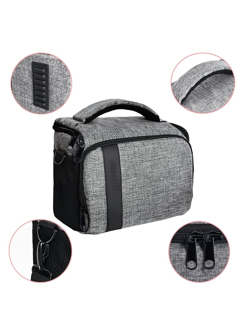 Coopic BL-26L LARGE GRAY Messenger CANVAS DSLR Camera Bag Urban Life Shoulder Case for Nikon Sony Canon Olympus Pentax Interchangeable Mirror less Micro Full Frame Lens Digital SLR  - Image 2