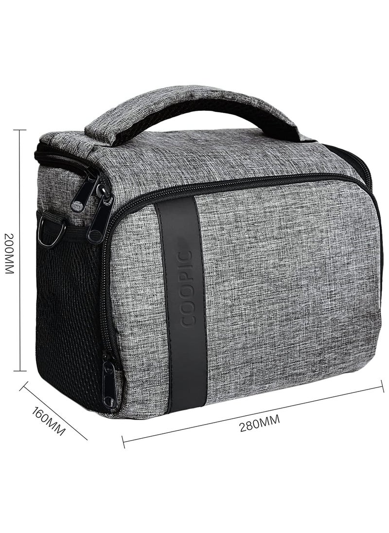 Coopic BL-26L LARGE GRAY Messenger CANVAS DSLR Camera Bag Urban Life Shoulder Case for Nikon Sony Canon Olympus Pentax Interchangeable Mirror less Micro Full Frame Lens Digital SLR  - Image 3