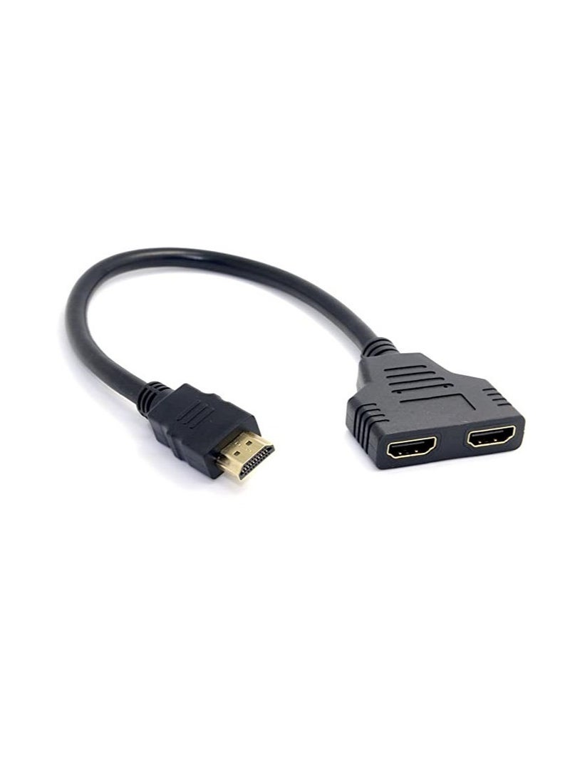 DUSALA 1080p Hdmi Male to Dual Hdmi Female 1 to 2 Way Hdmi Splitter Cable Adapter Converter for DVD Plays PS3 HDTV LCD Monitor and Projectors Signal One in Two Out - Image 2