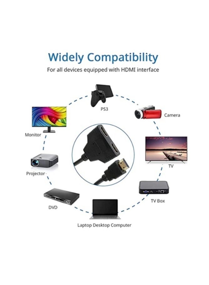 DUSALA 1080p Hdmi Male to Dual Hdmi Female 1 to 2 Way Hdmi Splitter Cable Adapter Converter for DVD Plays PS3 HDTV LCD Monitor and Projectors Signal One in Two Out - Image 5