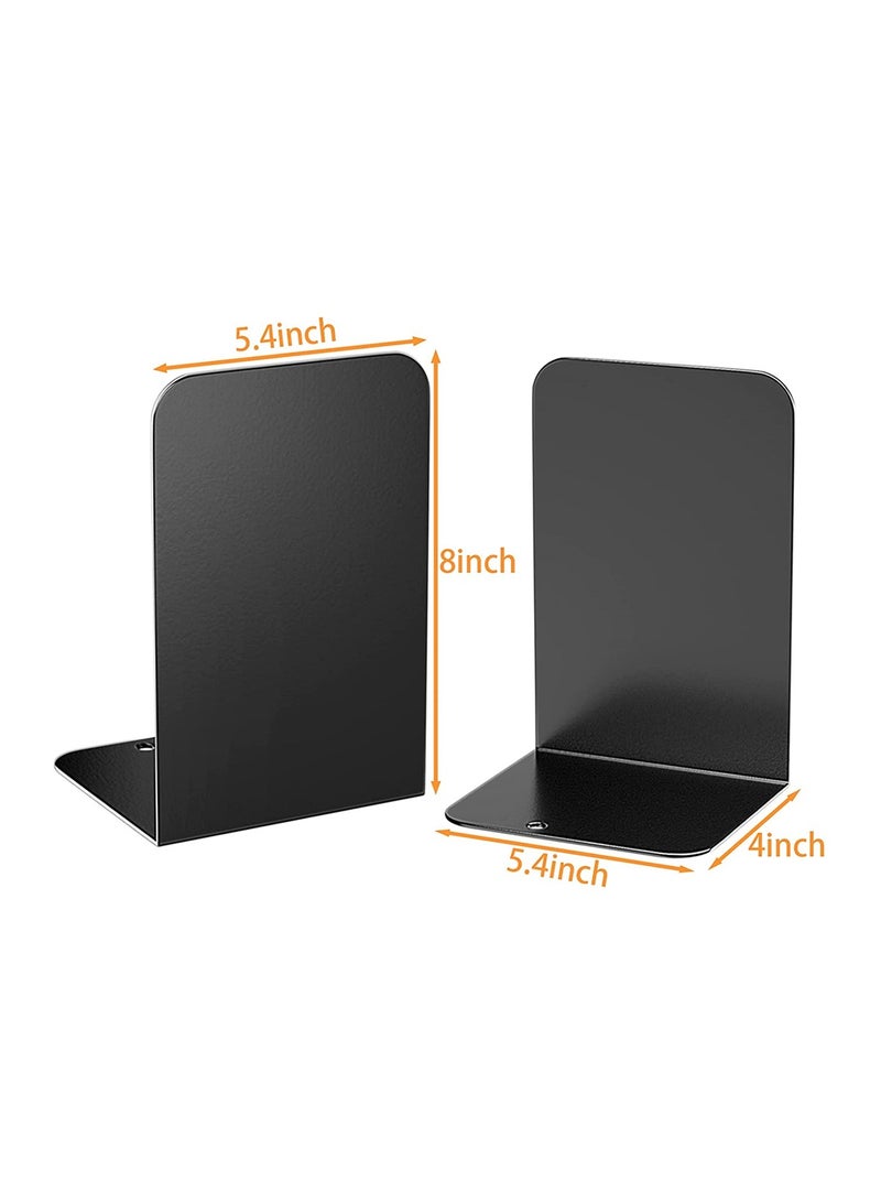 Excefore 1 Pair Bookshelf Bookends Home Decor Black - Image 3