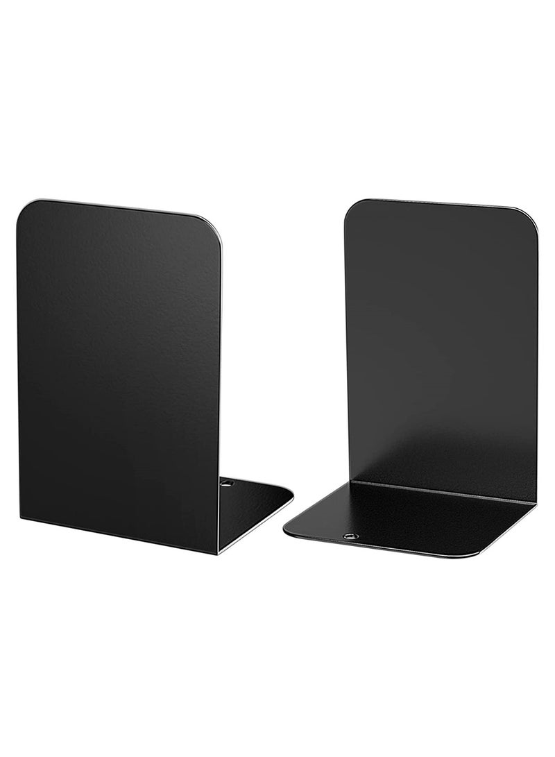 Excefore 1 Pair Bookshelf Bookends Home Decor Black - Image 2