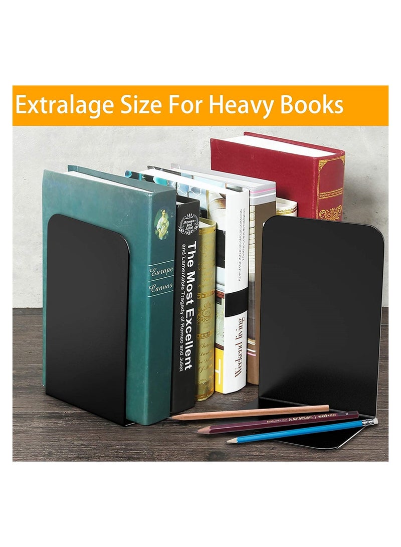 Excefore 1 Pair Bookshelf Bookends Home Decor Black - Image 4