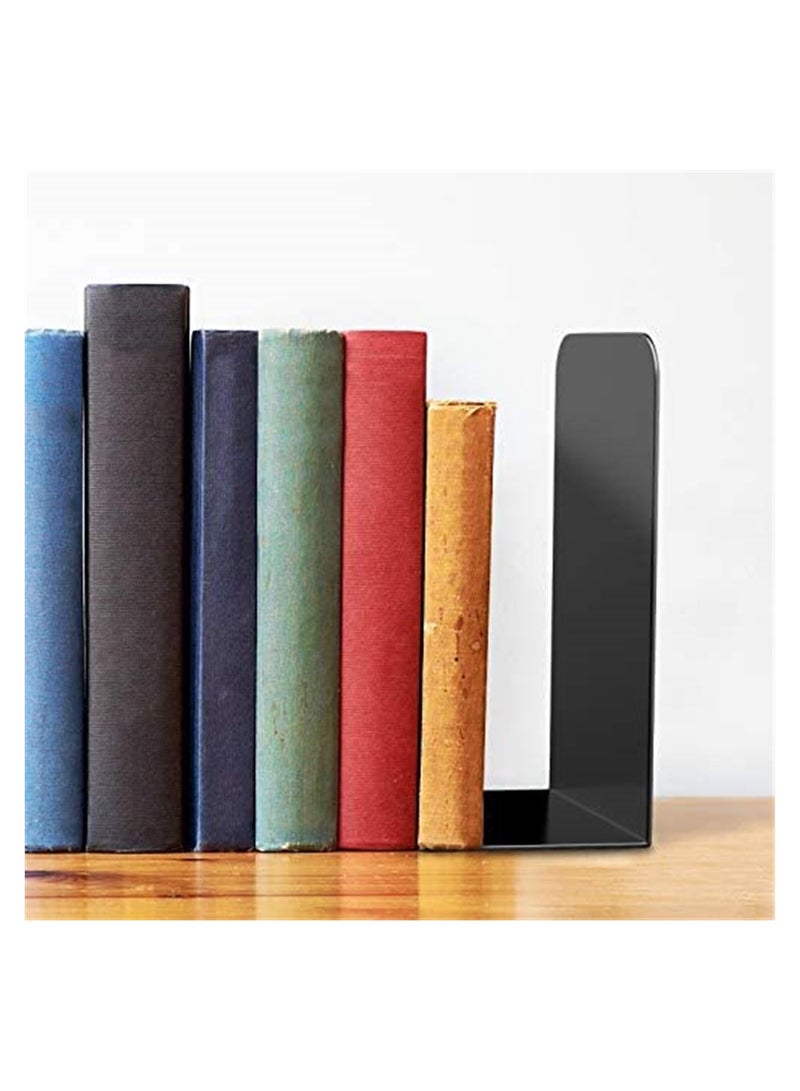 Excefore 1 Pair Bookshelf Bookends Home Decor Black - Image 1