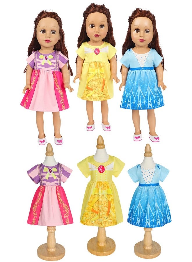Benylion 18 inch Doll Clothes Accessories Princess Costume Dress for 18 Inch Doll Include 3Pcs Different Princess Dress Fits All 18 inch Girl Dolls - Image 1