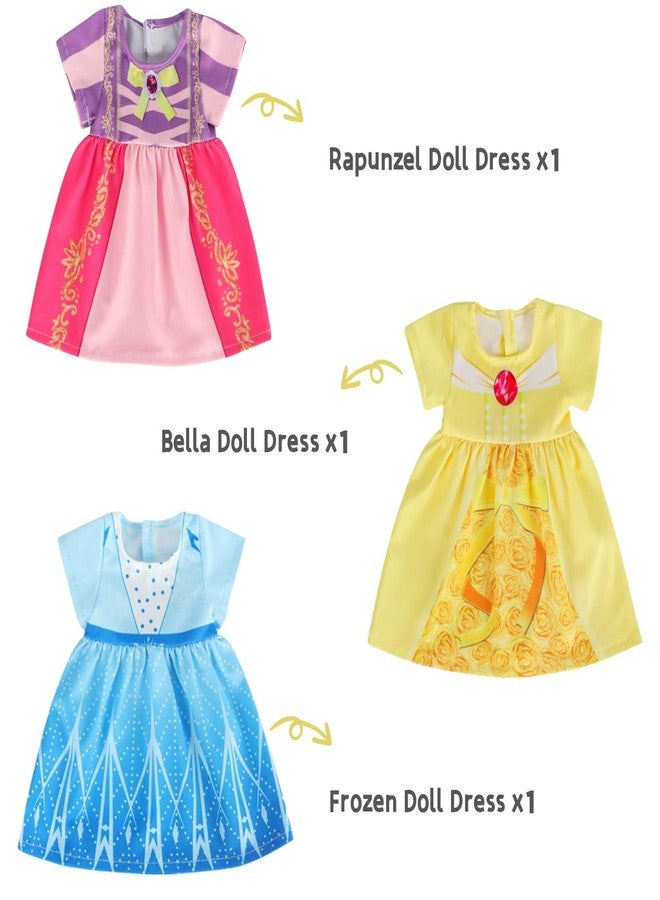 Benylion 18 inch Doll Clothes Accessories Princess Costume Dress for 18 Inch Doll Include 3Pcs Different Princess Dress Fits All 18 inch Girl Dolls - Image 2