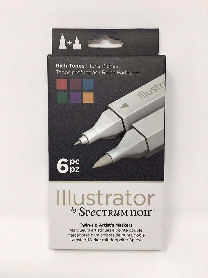 Spectrum Noir Illustrator by Spectrum Noir Twin Tip Artist's Markers Rich Tones 6 Piece - Image 3