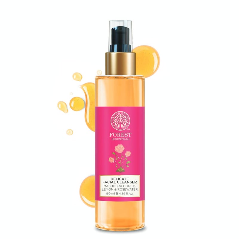 Forest Essentials Forest Essentials Delicate Facial Cleanser Mashobra Honey Lemon Rosewater Ayurvedic Face Wash For Normal Dry Skin Sulphate Free Gentle Face Wash For Glowing Skin Purifying Nourishing Natural Gel Based Face Wash For Women Men 130 ml - Image 1