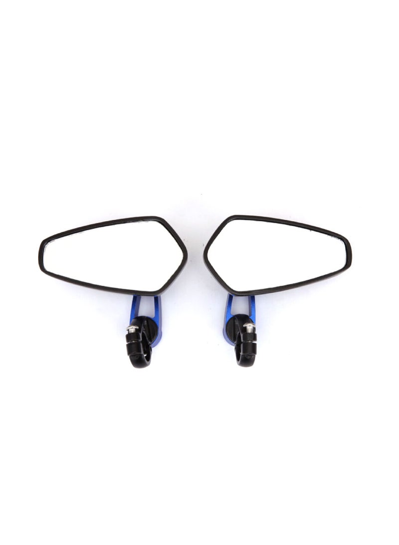 Generic Pair of Motorcycle Handle Bar End Aluminum Rear View Side Mirror Blue  - Image 1
