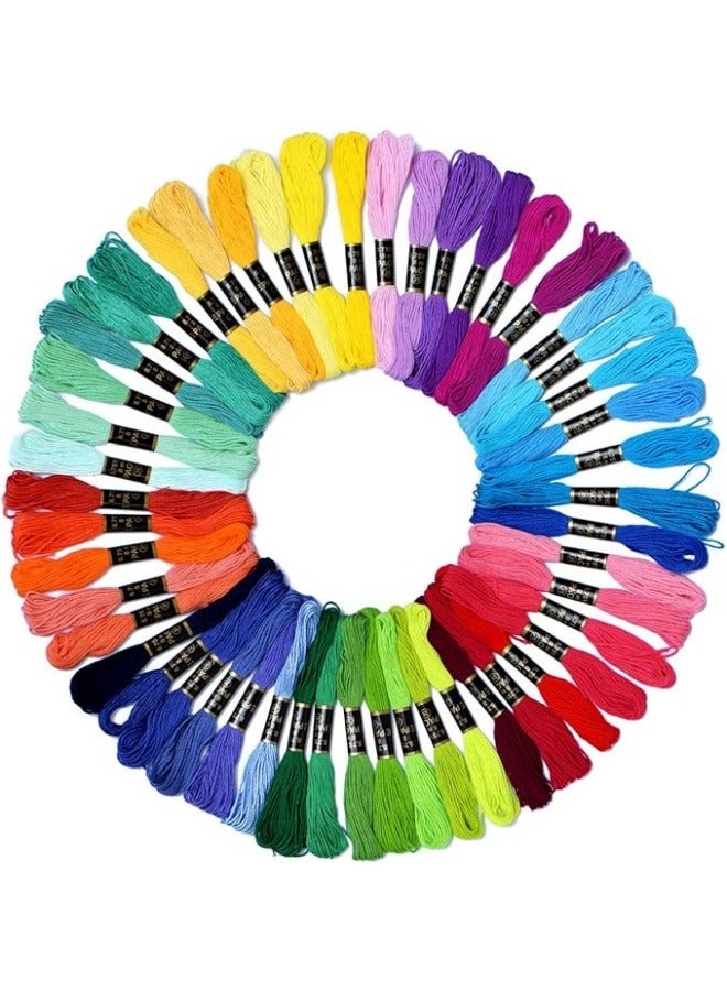NIBEMINENT Embroidery Floss Rainbow Color 50 Skeins Per Pack Cross Stitch Threads Friendship Bracelets Floss Crafts Floss  - Image 1