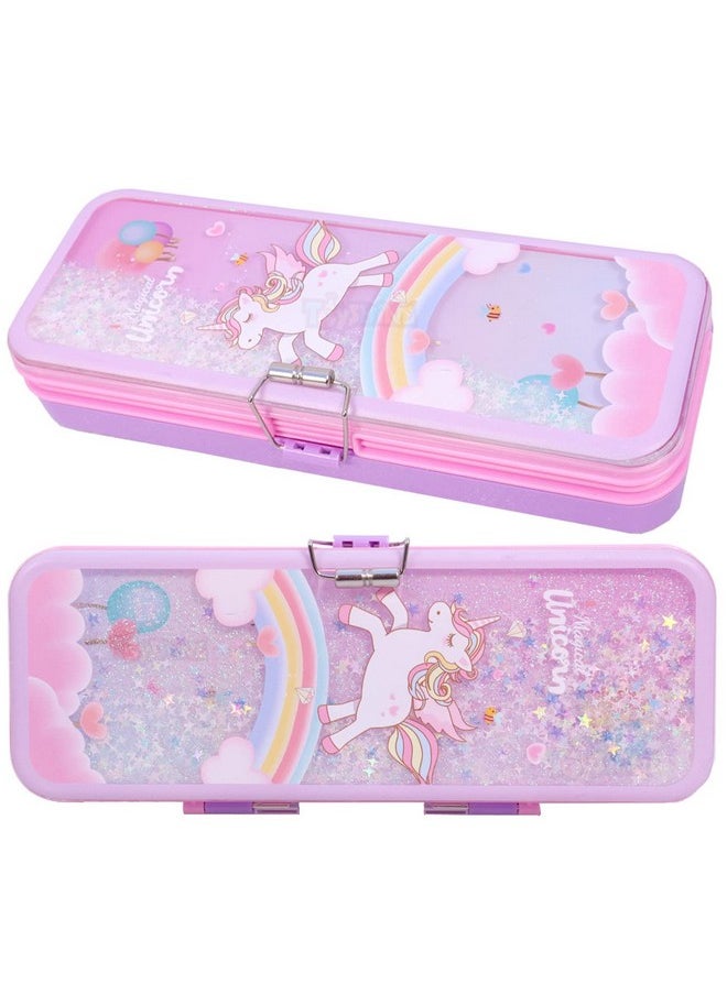 Toyshine Double Compartment Glitter Star Flowing Pencil Box For Kids - Unicorn - Plastic, Pink - pzsku/ZFCDF91C2906BCA0E634CZ/45/_/1737721496/6f1a3e46-e171-4b41-b718-455ff389f4ac