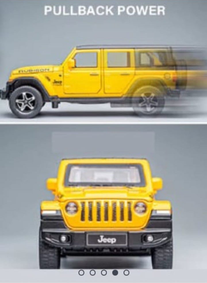 1:32 Scale Compatible with Jeep Rubicon Model Car Toy, Zinc Alloy Pull Back Toy Car with Sound and Light for Kids and Adults (Orange) - Image 4