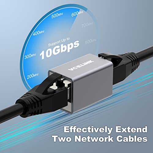 VCELINK RJ45 Coupler, Shielded PoE Ethernet Cable Extender for Cat7/Cat6a/Cat6/Cat5e, Female to Female In-Line, 4 Pack - Image 2