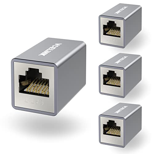 VCELINK RJ45 Coupler, Shielded PoE Ethernet Cable Extender for Cat7/Cat6a/Cat6/Cat5e, Female to Female In-Line, 4 Pack - Image 1
