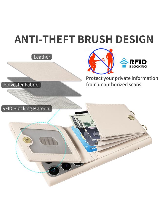 S-TOP Case For Samsung Galaxy S25 Ultra 5G Crossbody Lanyard Zipper Wallet Leather Phone Case - Image 5