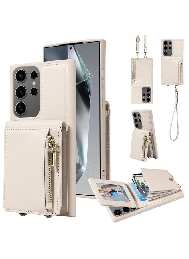 S-TOP Case For Samsung Galaxy S25 Ultra 5G Crossbody Lanyard Zipper Wallet Leather Phone Case - Image 1