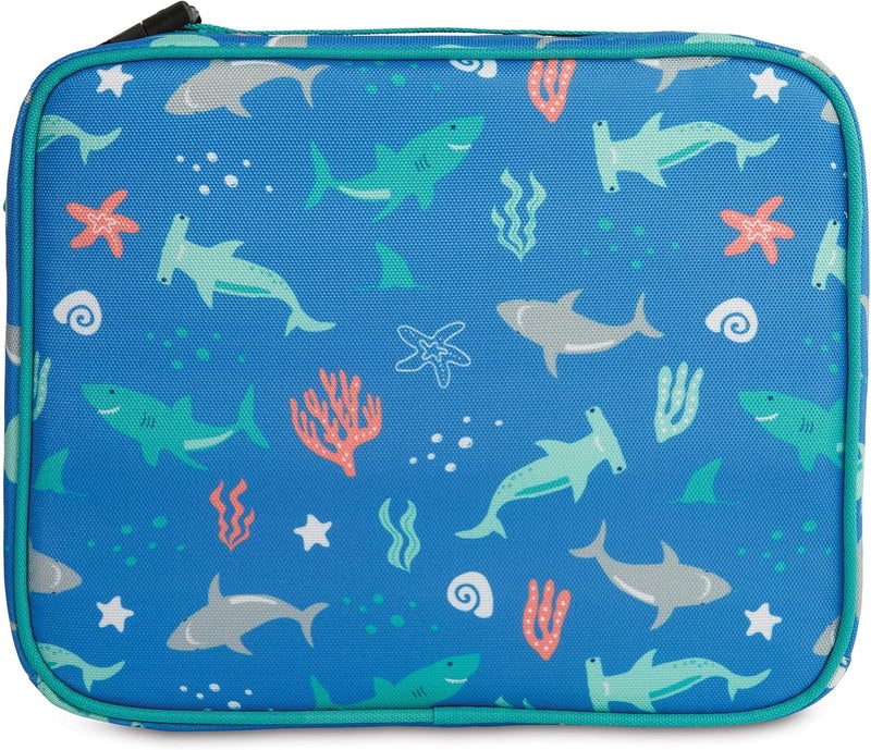 Pac-Kit Freezable Classic Lunch Box, Sea Shark, Built with EcoFreeze Technology, Collapsible, Reusable, Zip Closure With Zip Front Pocket and Buckle Handle, Designed for Fresh Lunch On the Go - Image 4