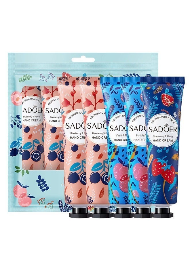 SADOER ﻿ 5 Pack Hand Cream Gifts Set For Women,Hand Lotion Travel Size in Bulk For Dry Cracked Hands,Mini Hand Lotion For Festival Gift,Natural Plant Fragrance Mini Hand Lotion Moisturizing Hand Care Cream - Image 2
