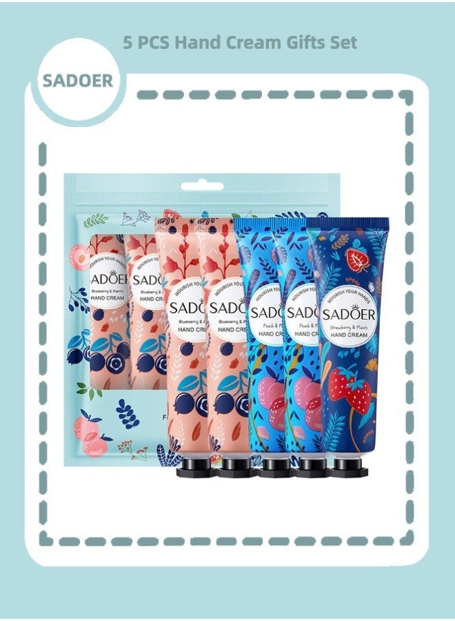 SADOER ﻿ 5 Pack Hand Cream Gifts Set For Women,Hand Lotion Travel Size in Bulk For Dry Cracked Hands,Mini Hand Lotion For Festival Gift,Natural Plant Fragrance Mini Hand Lotion Moisturizing Hand Care Cream - Image 1