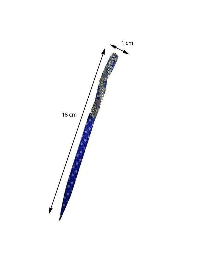 Salvus App SOLUTIONS Add A Touch Of Elegance To Your Hairstyle With Beautiful Dark Blue Stone Work Hair Stick Ideal For Girls And Women  - Image 3