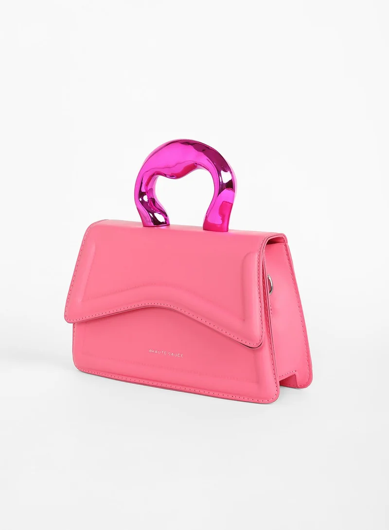 Haute Sauce  The Caldera Gloss Hand Bag - Rouge Pink for Women | Best Price UAE