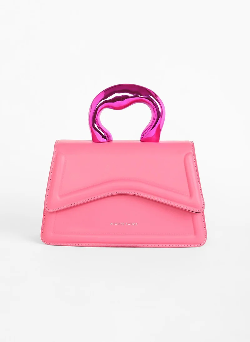 Haute Sauce  The Caldera Gloss Hand Bag - Rouge Pink for Women | Best Price UAE
