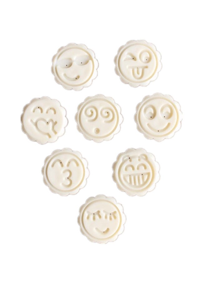 Moon Cake Mold Household Hand-pressed Green Bean Cake Model Printing Tool Embossed Pastry Ice Cream Flow Heart Baking 25g50g-Specifications:50g Round Set Of 20-Color:White