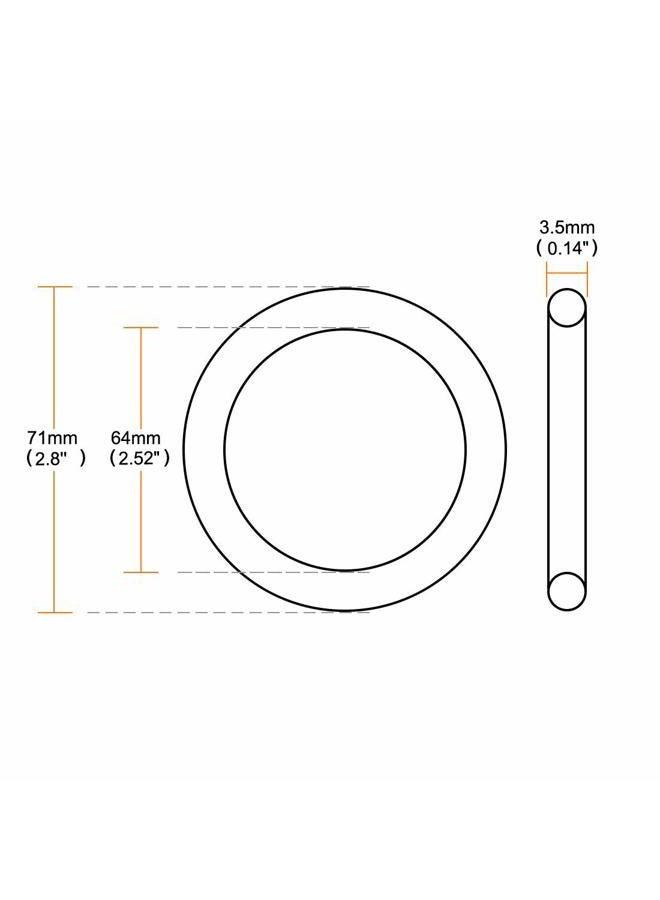 uxcell 71mm x 3.5mm x 64mm Rubber Sealing Oil Filter O Rings Gaskets 5 Pcs - Image 3