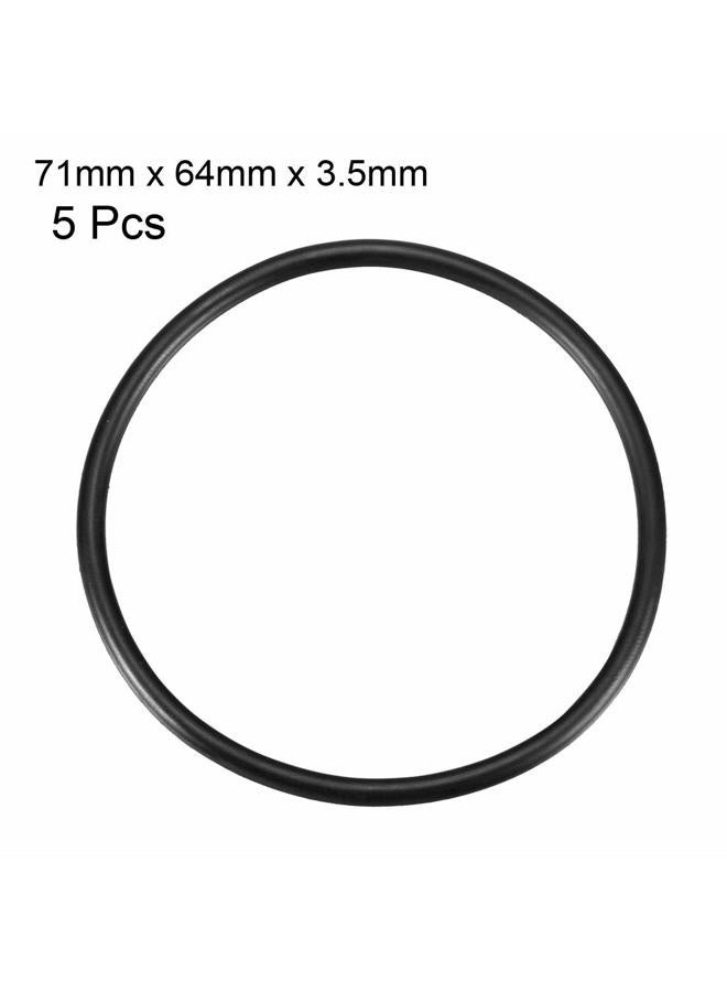 uxcell 71mm x 3.5mm x 64mm Rubber Sealing Oil Filter O Rings Gaskets 5 Pcs - Image 2