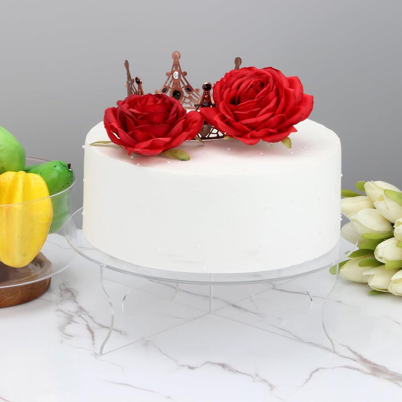 TPGP KVMORZE Acrylic Round Cake Stand with Base - 12" Clear Cupcake Holder Dessert Display Stand - Image 5