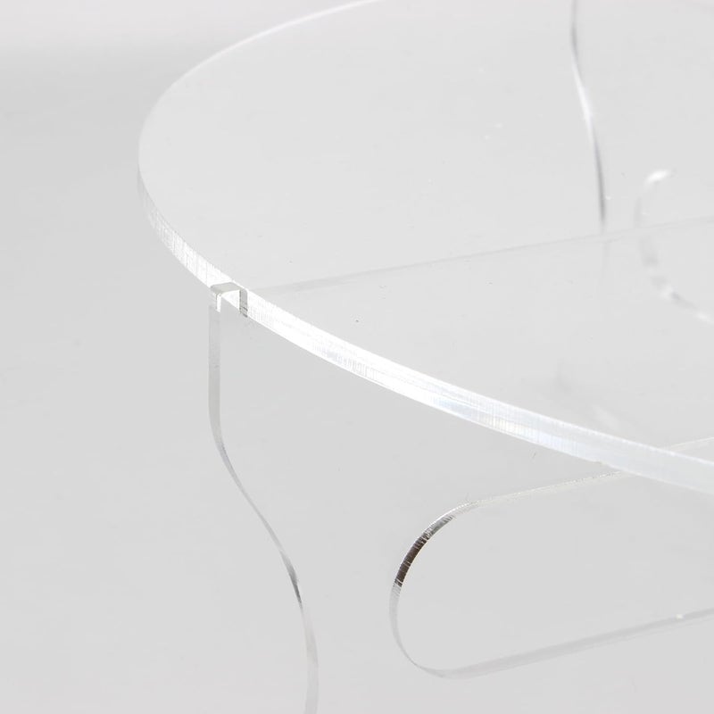 TPGP KVMORZE Acrylic Round Cake Stand with Base - 12" Clear Cupcake Holder Dessert Display Stand - Image 3