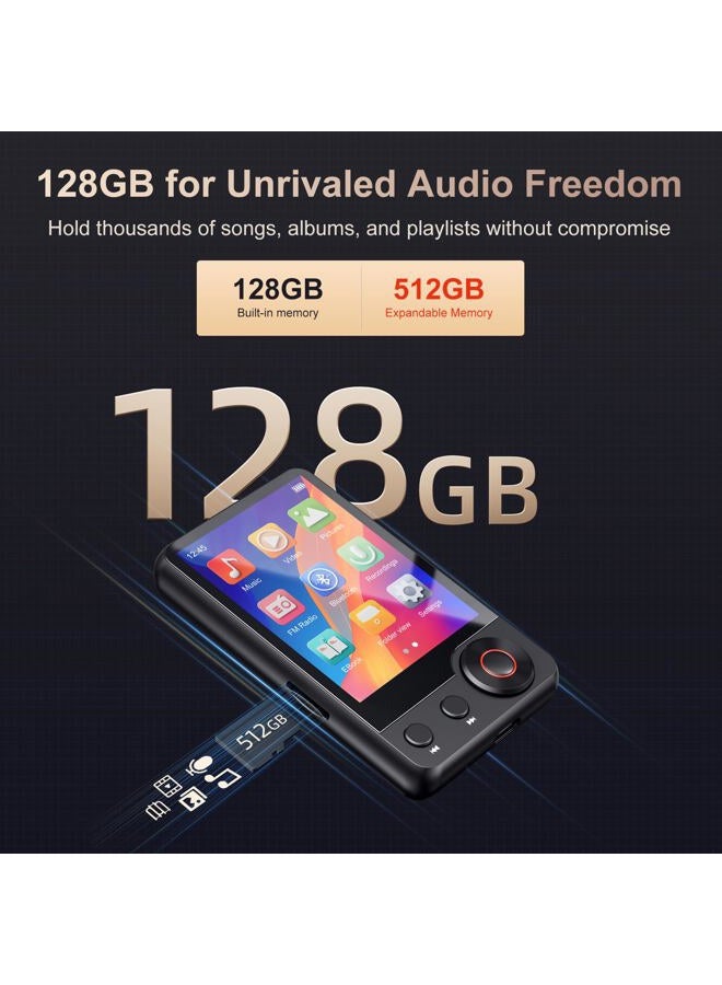 MECHEN 128GB MP3 Player with Bluetooth - MECHEN D53 Portable MP3 Touch Screen Music Player with HiFi Speaker, 2.4" Screen MP3 Player with Voice Recorder, FM Radio, Support up to 512GB SD Card - Image 5
