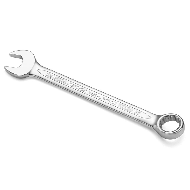 Jetech 22mm Combination Wrench - Industrial Grade Spanner with 12-Point Design, 15-Degree Offset, Made with Durable Chrome Vanadium Steel in Sand Blasted Finish, Forged, Heat-Treated, Metric - Image 1