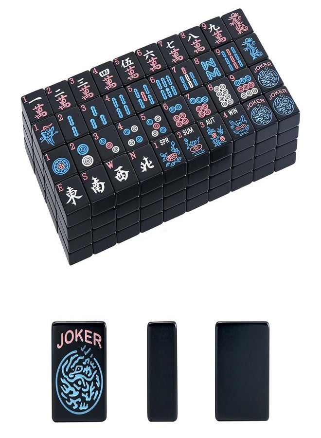 GUSTARIA American Mahjong Tiles (1.2”,Tiles Only), 166 Mahjong Tile Set with Black Color (Tiles Only) - Image 1