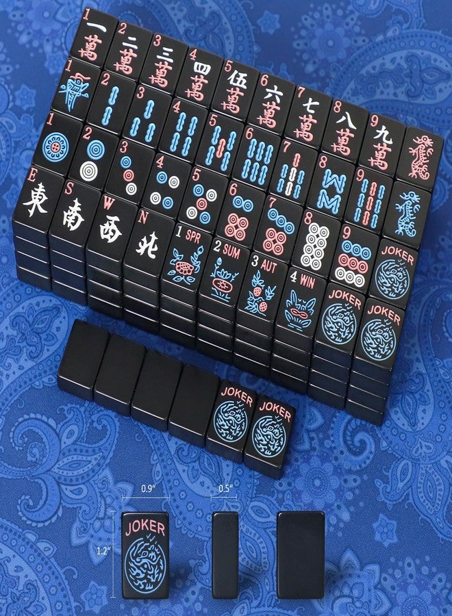 GUSTARIA American Mahjong Tiles (1.2”,Tiles Only), 166 Mahjong Tile Set with Black Color (Tiles Only) - Image 2