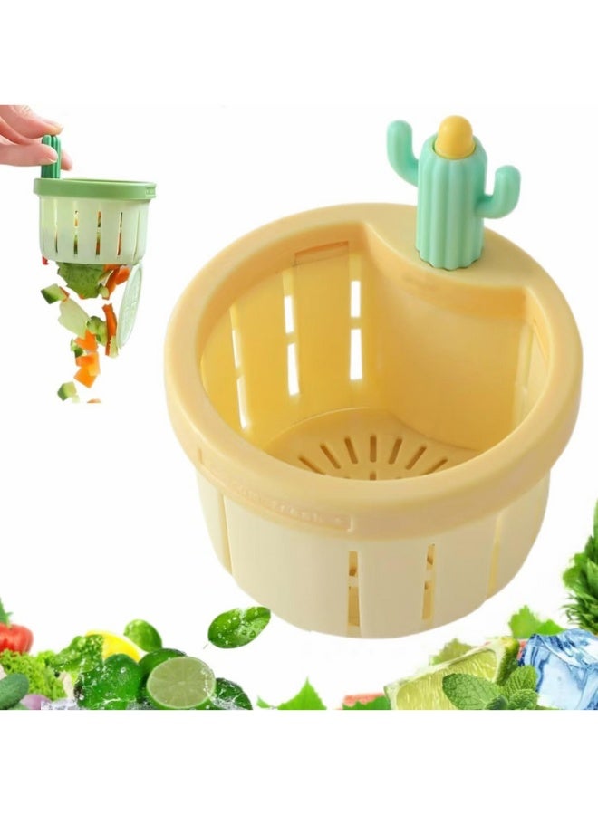 Kitchen Sink Drain Strainer, Sink Strainer Press Automatic Dumping Basket, Multi-Functional Home Use Cactus Sink Draining Basket Filter (Multicolor) - Image 1