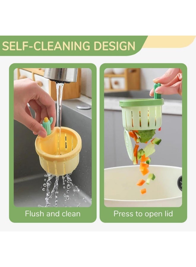 Kitchen Sink Drain Strainer, Sink Strainer Press Automatic Dumping Basket, Multi-Functional Home Use Cactus Sink Draining Basket Filter (Multicolor) - Image 3