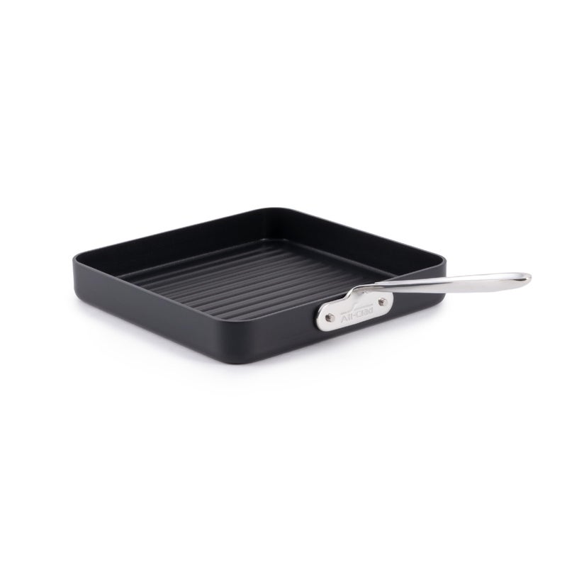 All-Clad HA1 Hard Anodized Nonstick Grill 11x11 Inch Oven Safe 350F Pots and Pans, Cookware Black - Image 1