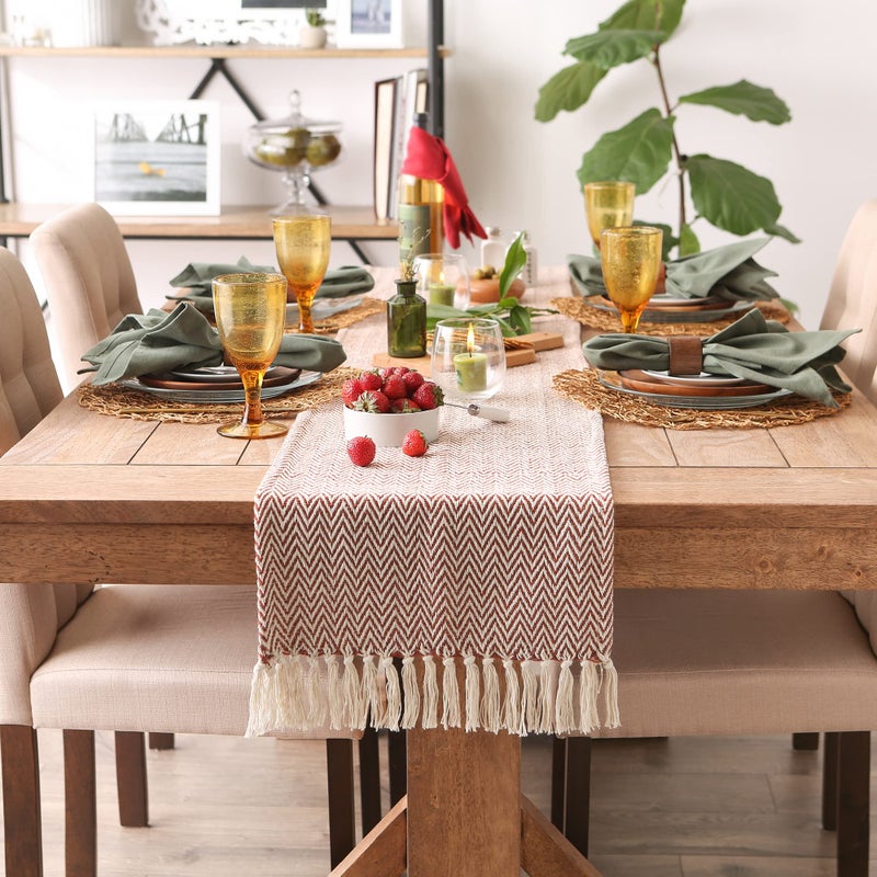 ديي DII المنسوجة مجموعة الطاولة الأساسية CHEVRON TABLE RUNNER 15X72 CINNAMON - Image 4