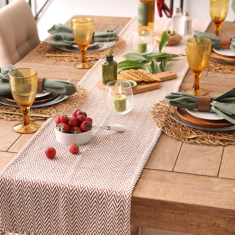 ديي DII المنسوجة مجموعة الطاولة الأساسية CHEVRON TABLE RUNNER 15X72 CINNAMON - Image 3