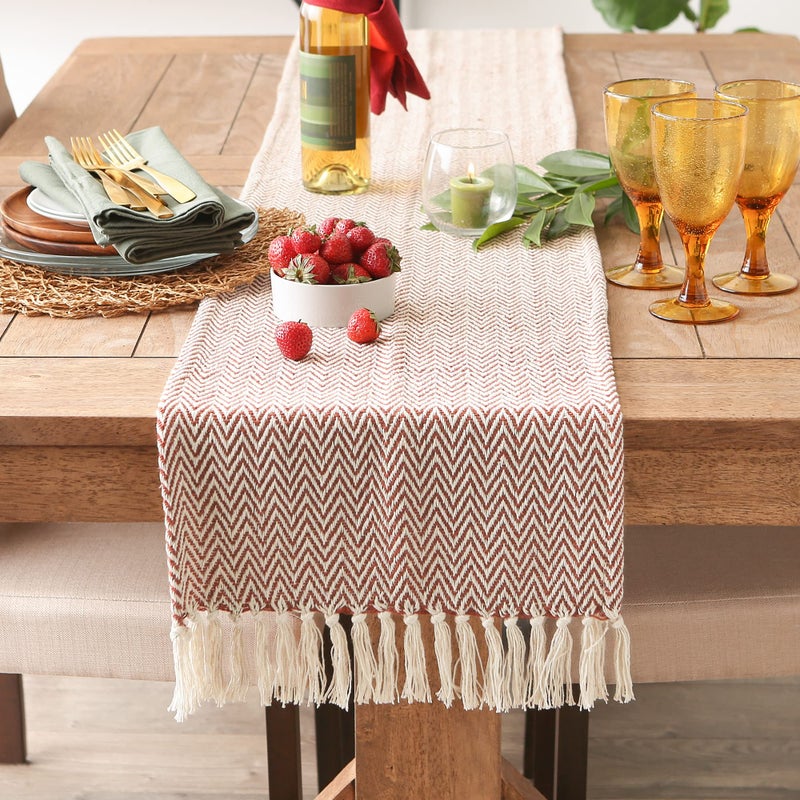 ديي DII المنسوجة مجموعة الطاولة الأساسية CHEVRON TABLE RUNNER 15X72 CINNAMON - Image 2