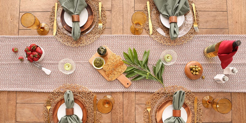 ديي DII المنسوجة مجموعة الطاولة الأساسية CHEVRON TABLE RUNNER 15X72 CINNAMON - Image 5