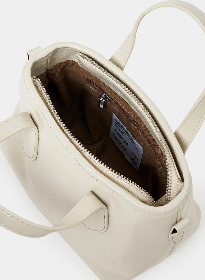 Styli Patent Handbag with Double Handle